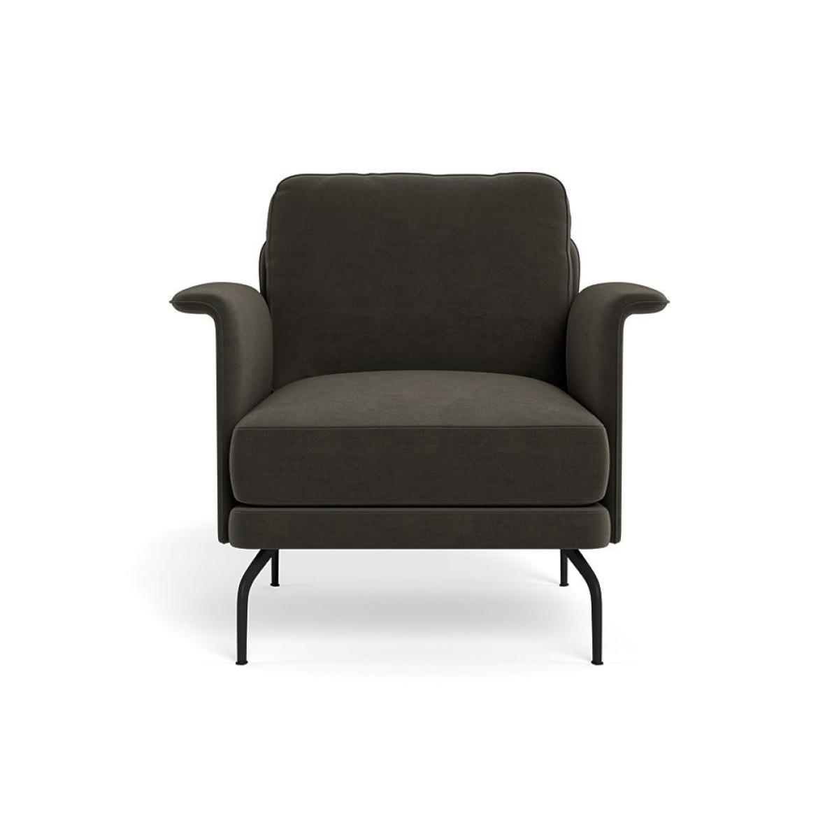 Heal's Iver Armchair Velvet Charcoal Black Feet – image 2
