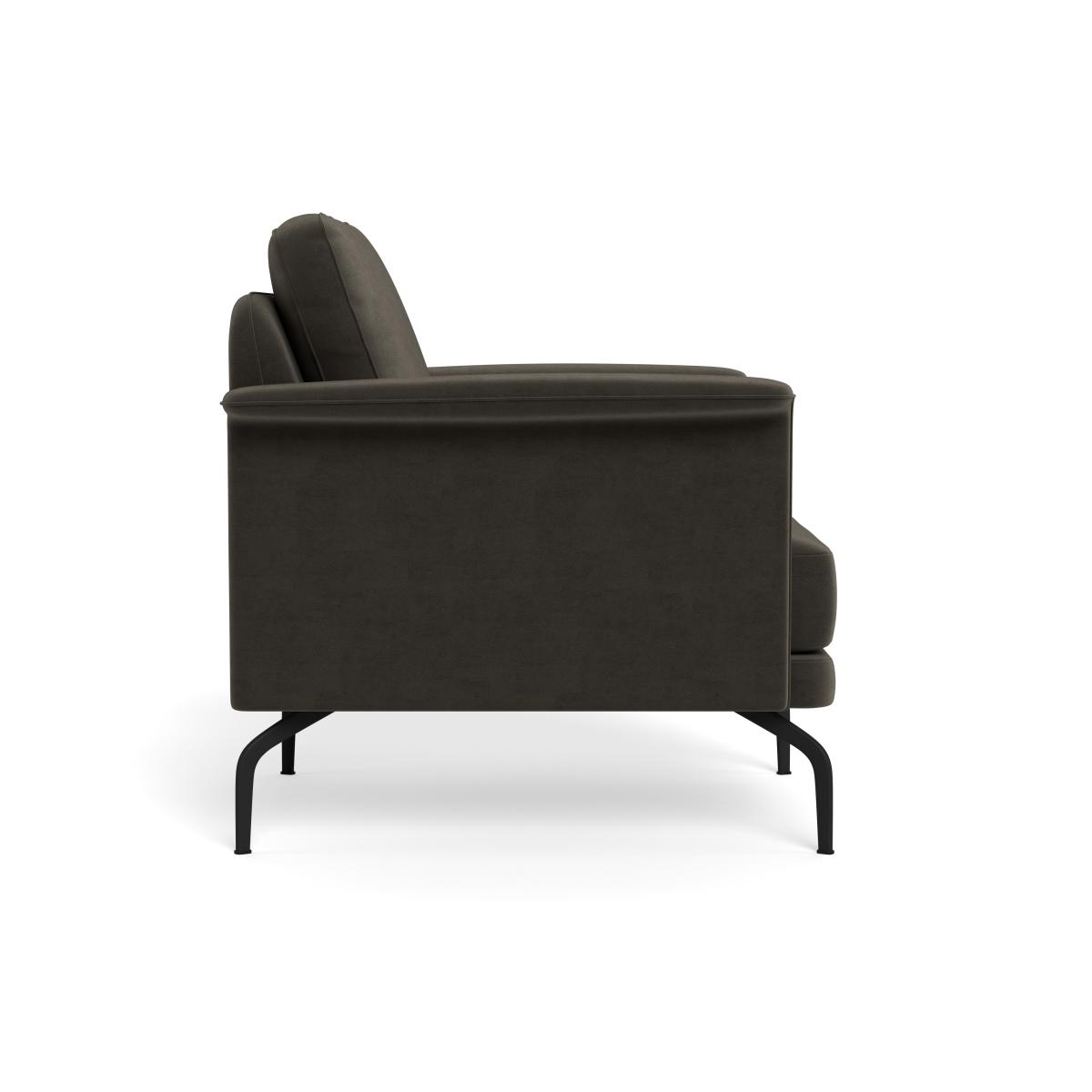 Heal's Iver Armchair Velvet Charcoal Black Feet – image 4