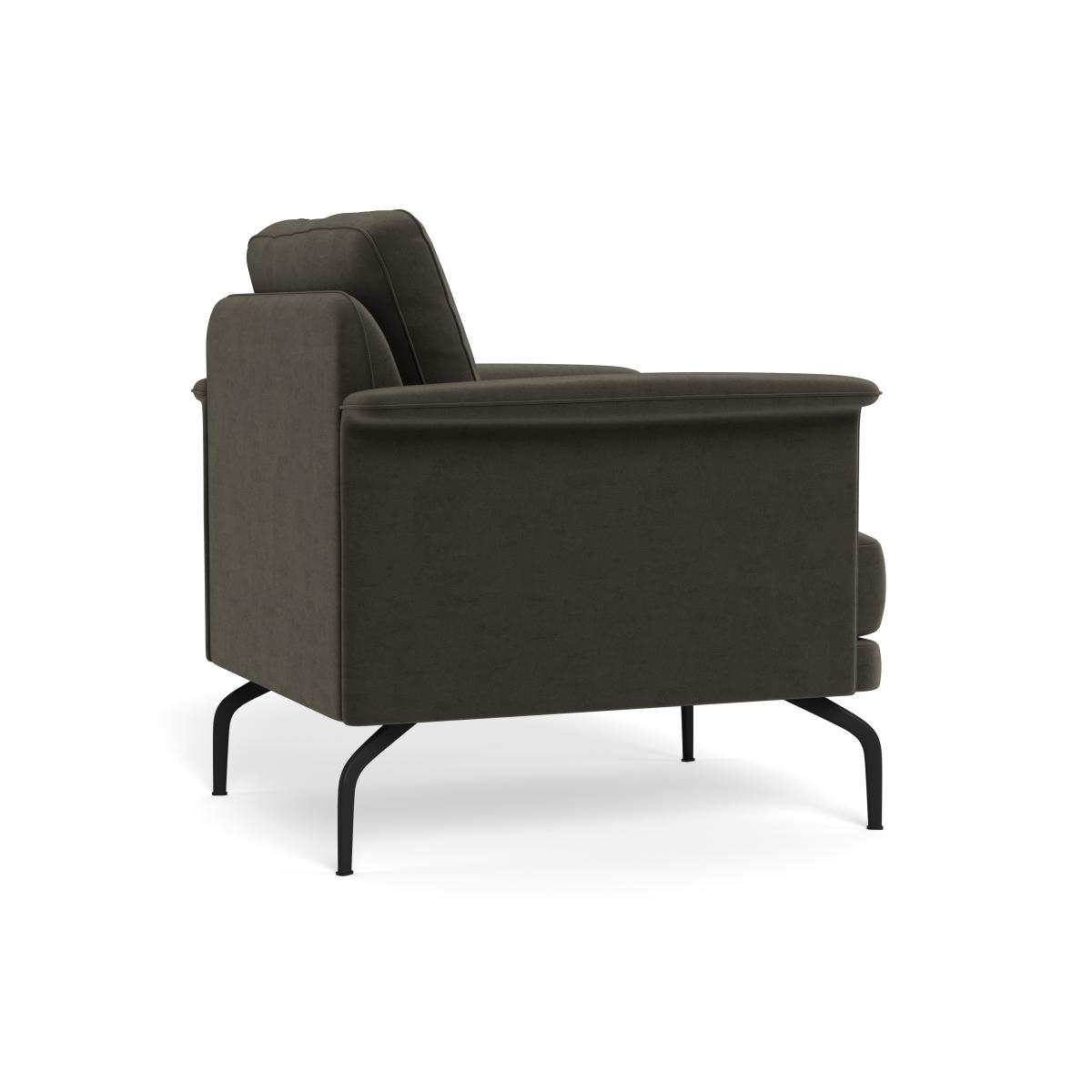 Heal's Iver Armchair Velvet Charcoal Black Feet – image 5