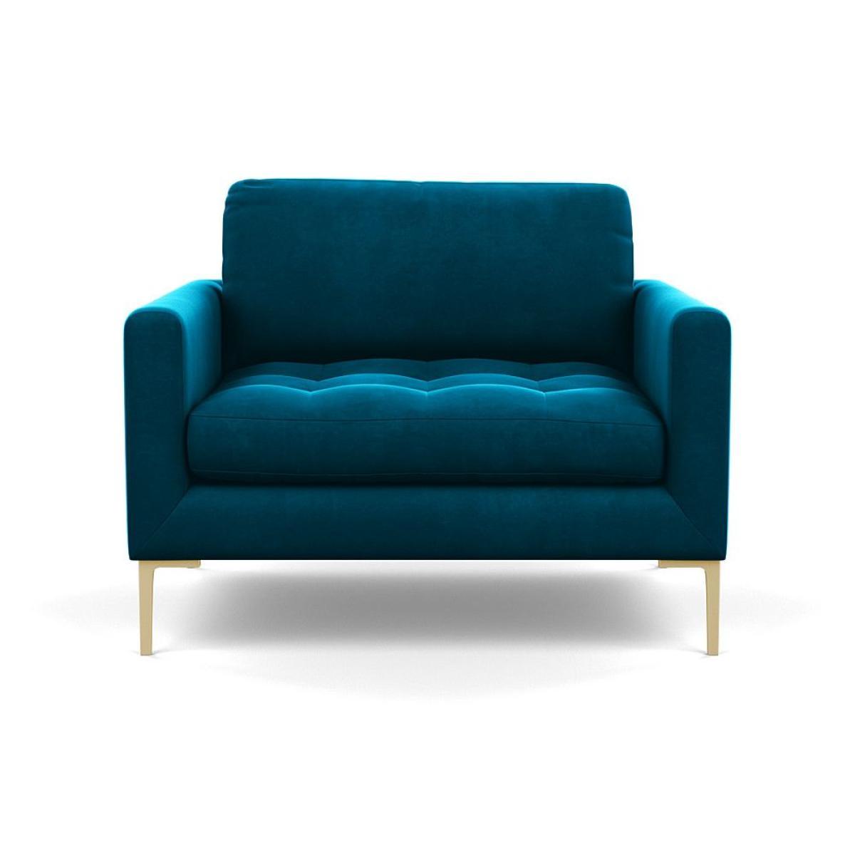 Heal's Richmond Armchair Smart Luxe Velvet Ocean Black Feet - Heal's UK Furniture – image 19