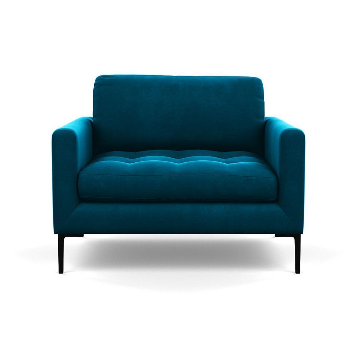 Heal's Richmond Armchair Smart Luxe Velvet Ocean Black Feet - Heal's UK Furniture – image 72