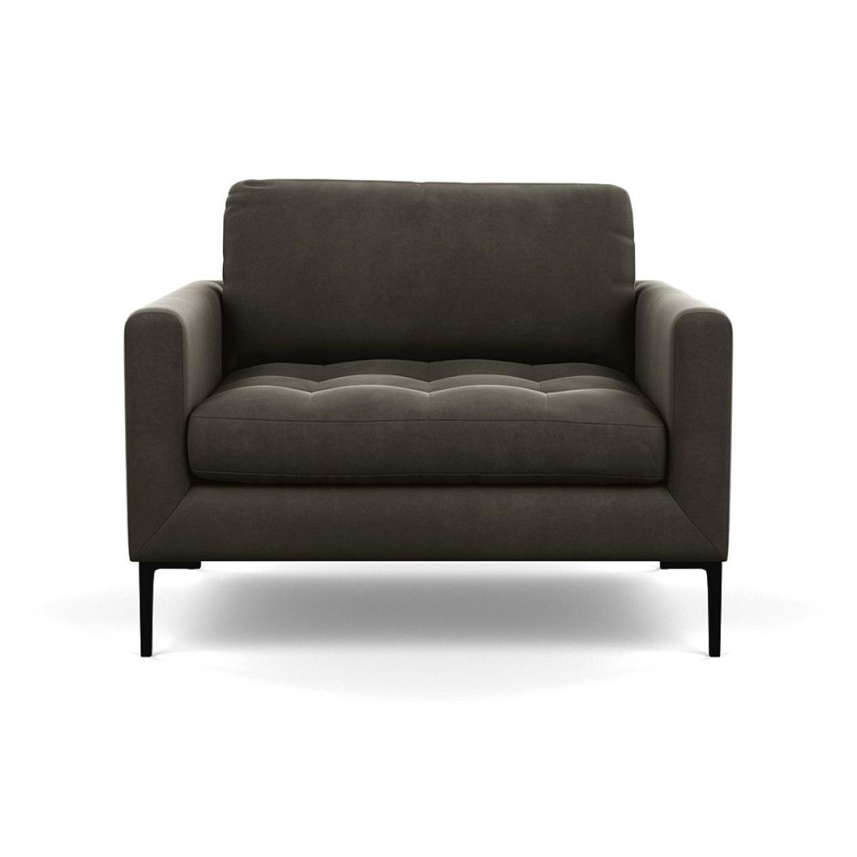 Heal's Richmond Armchair Smart Luxe Velvet Ocean Black Feet - Heal's UK Furniture – image 9