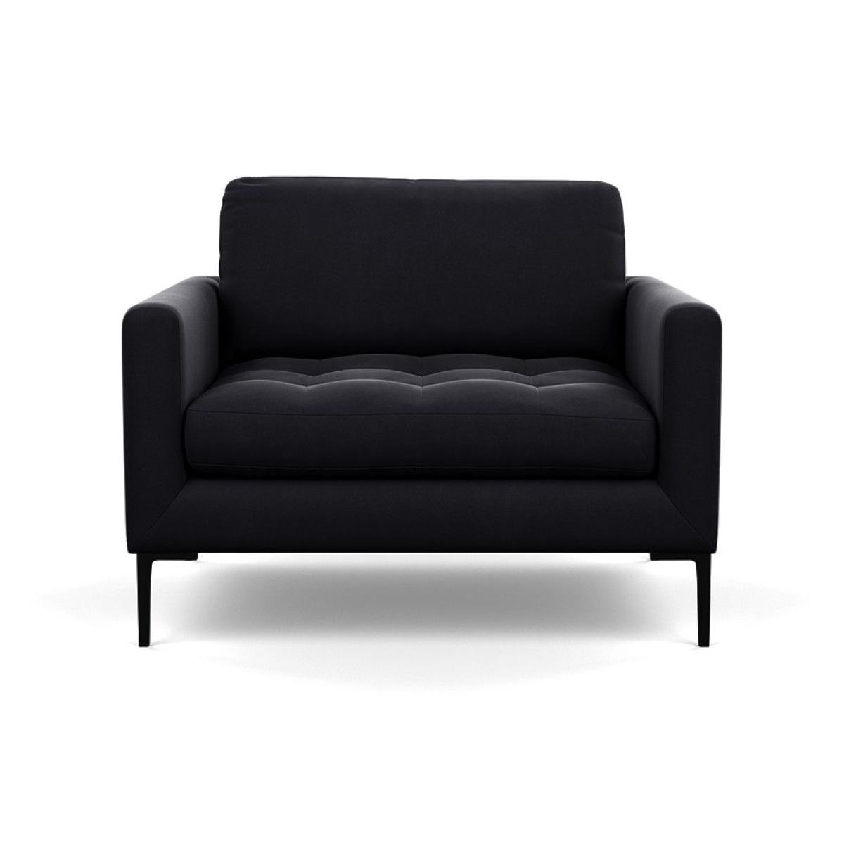 Heal's Richmond Armchair Smart Luxe Velvet Ocean Black Feet - Heal's UK Furniture – image 10