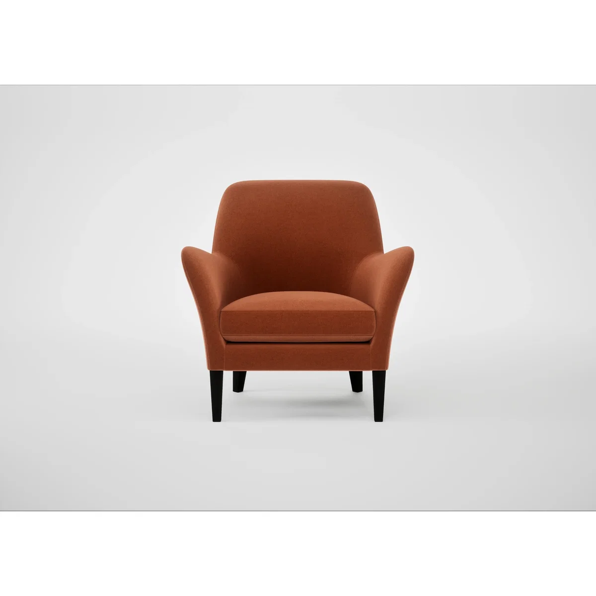 Heal's Wallis Armchair Cotton Velvet Russet Black Feet – image 2