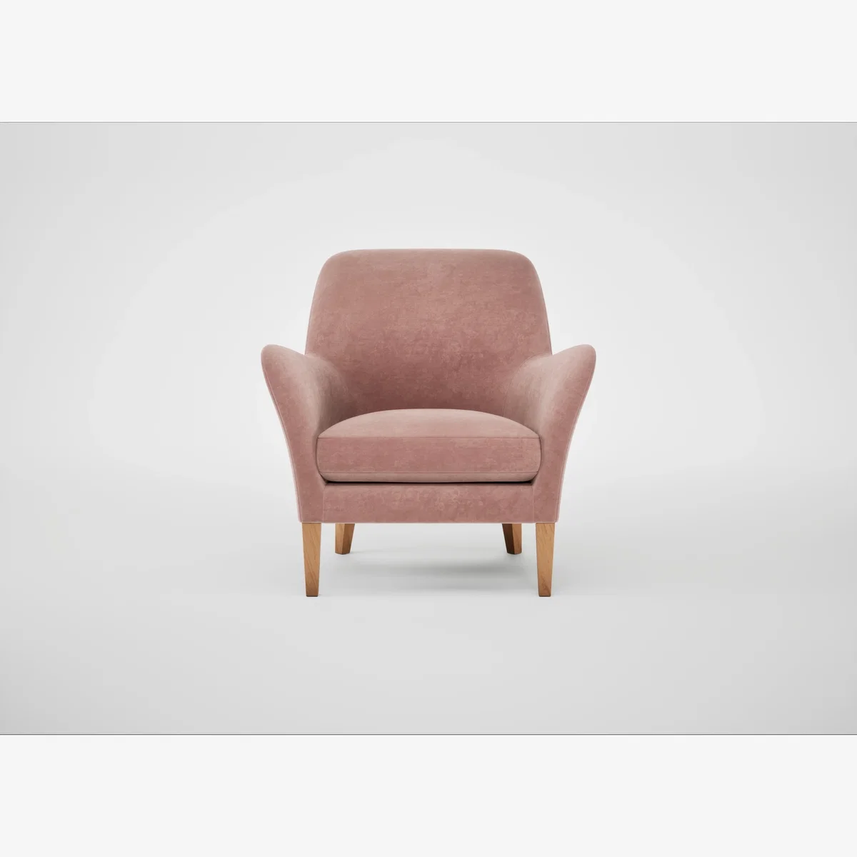 Heal's Wallis Armchair Cotton Velvet Russet Black Feet – image 1