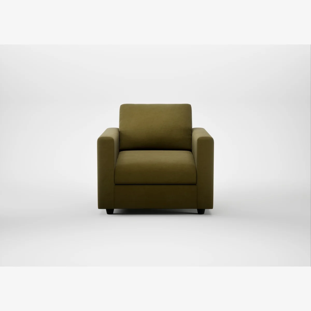 Heal's Nimbus II Armchair Wool Velvet Olive Black Feet – image 1