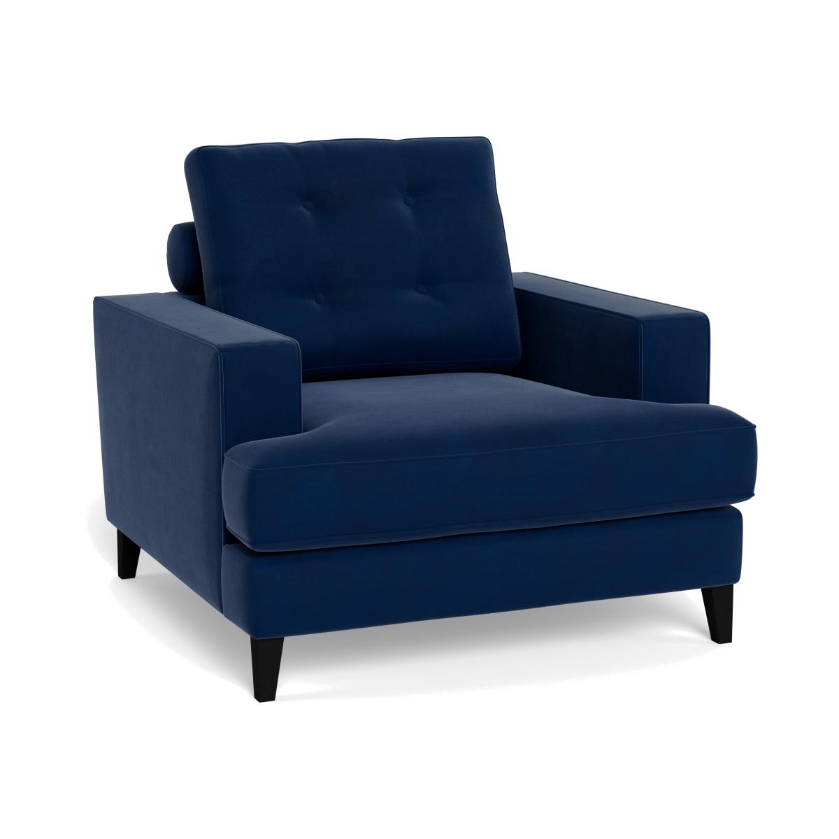 Heal's Mistral Armchair Velvet Midnight Black Feet – image 1