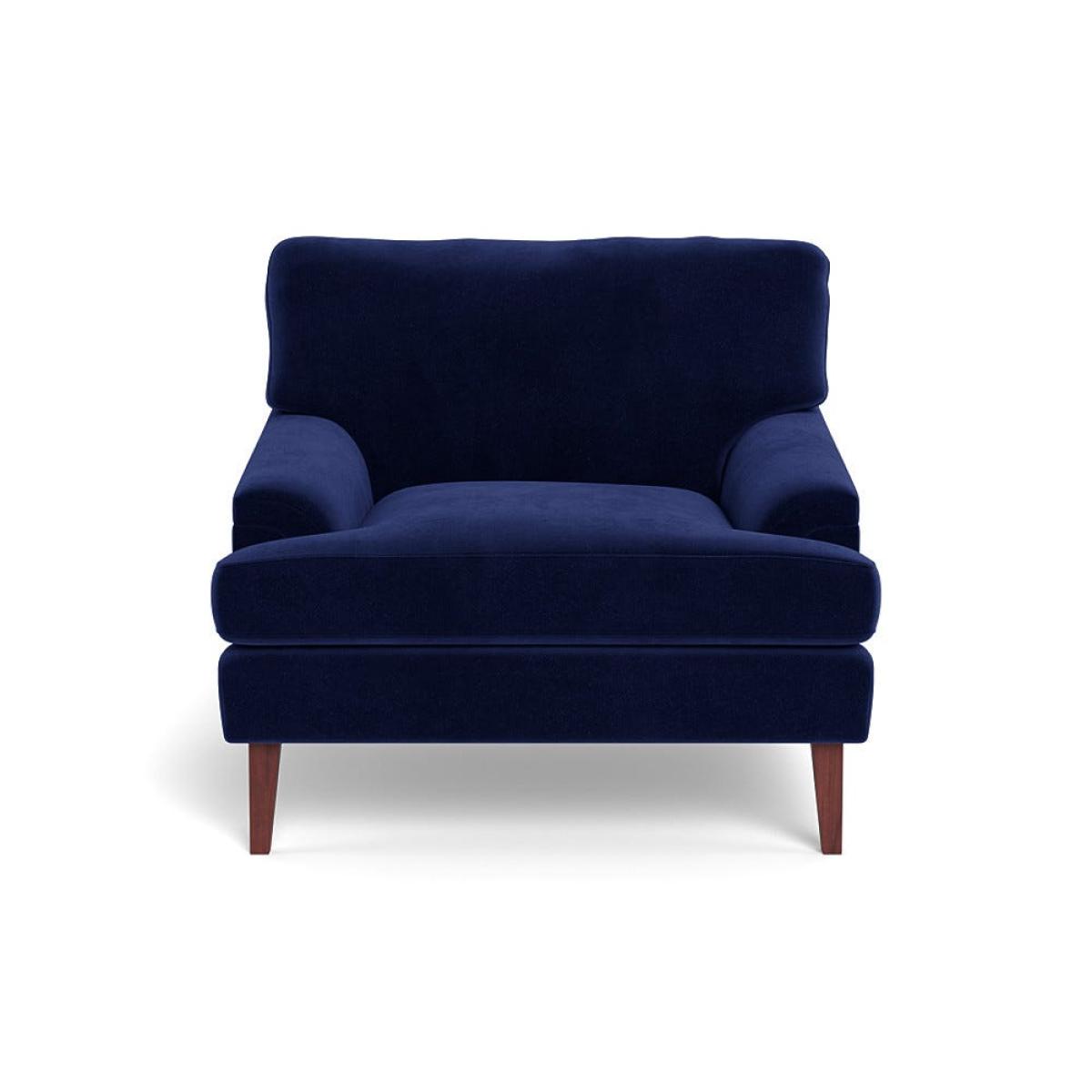 Heal's Stanton Armchair Smart Luxe Velvet Midnight Walnut Stained Feet – image 2