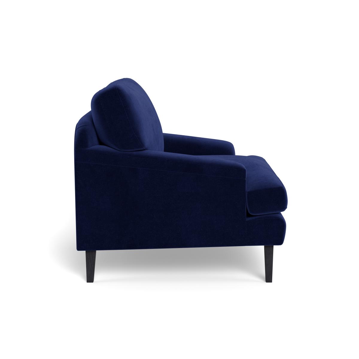 Heal's Stanton Armchair Smart Luxe Velvet Midnight Walnut Stained Feet – image 4