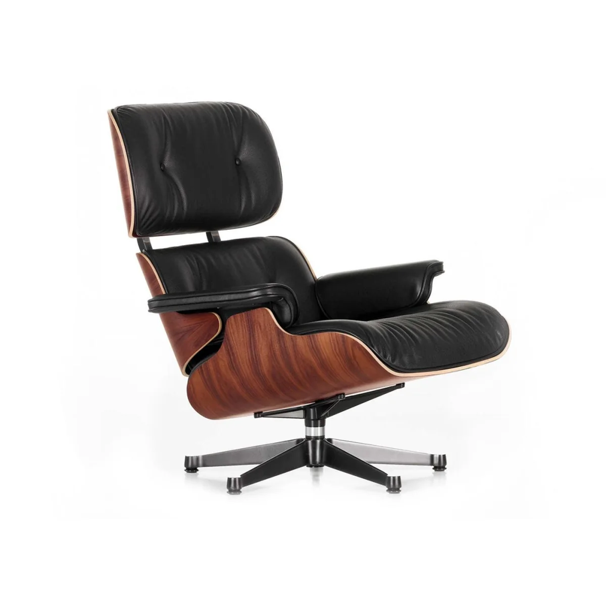 Eames Lounge Chair Walnut Dark Contemporary L50 75 Camel Polished Black Base 04 – image 2