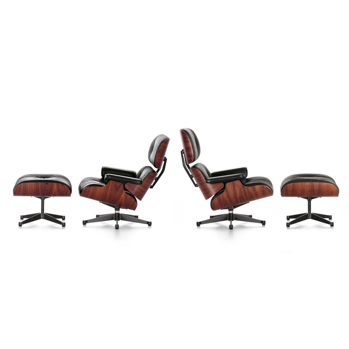 Eames Lounge Chair Walnut Dark Contemporary L50 75 Camel Polished Black Base 04 – image 3