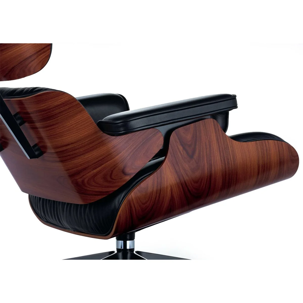Eames Lounge Chair Walnut Dark Contemporary L50 75 Camel Polished Black Base 04 – image 5