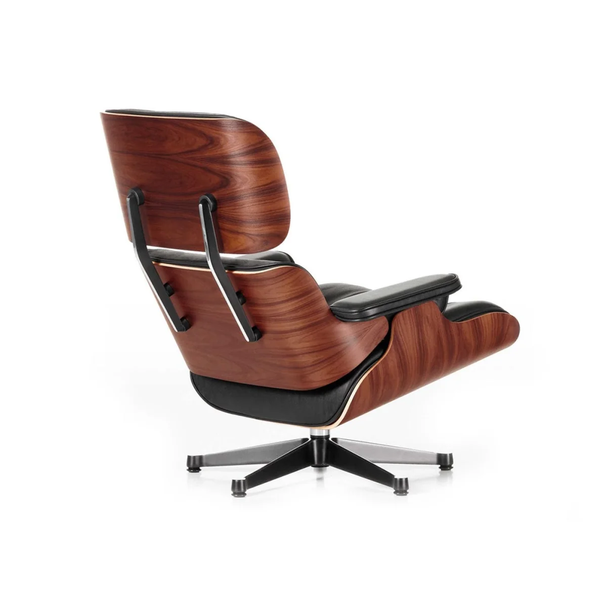 Eames Lounge Chair Walnut Dark Contemporary L50 75 Camel Polished Black Base 04 – image 6