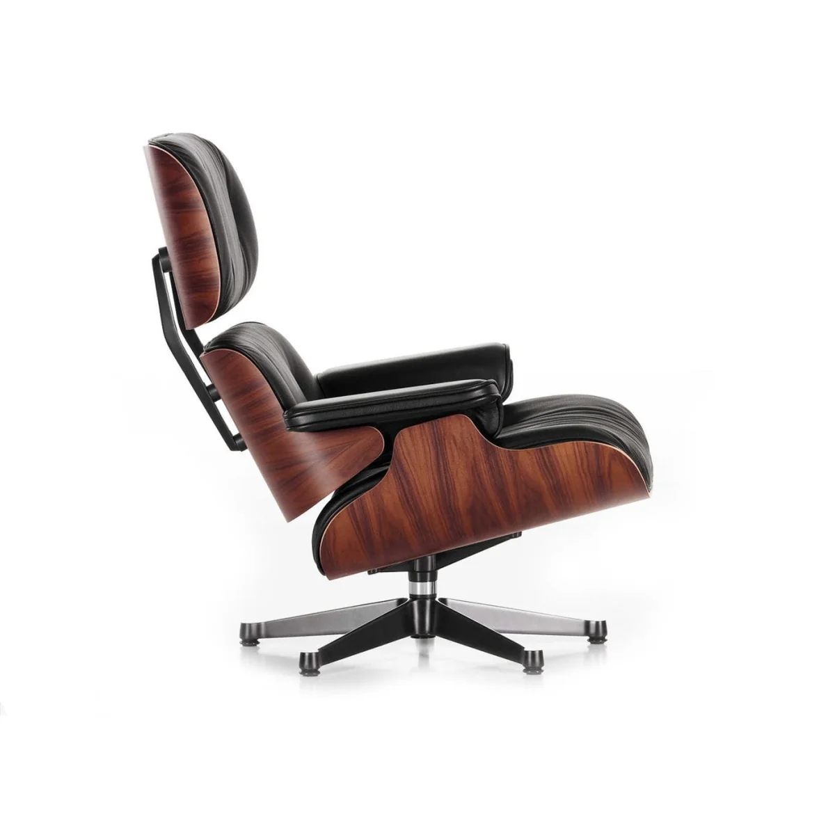 Eames Lounge Chair Walnut Dark Contemporary L50 75 Camel Polished Black Base 04 – image 7