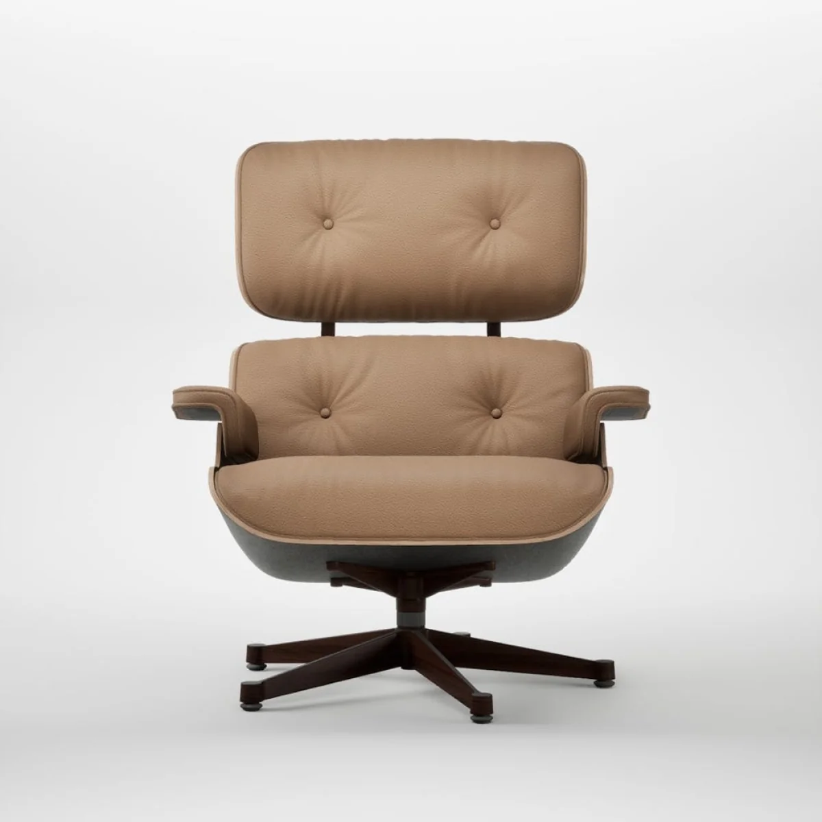 Eames Lounge Chair Walnut Dark Contemporary L50 75 Camel Polished Black Base 04 – image 8