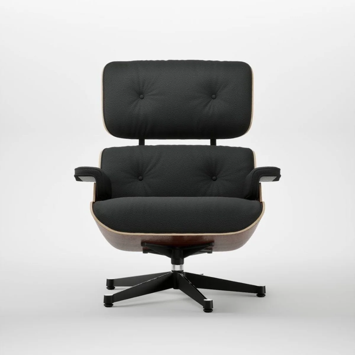 Eames Lounge Chair Walnut Dark Contemporary L50 75 Camel Polished Black Base 04 – image 1