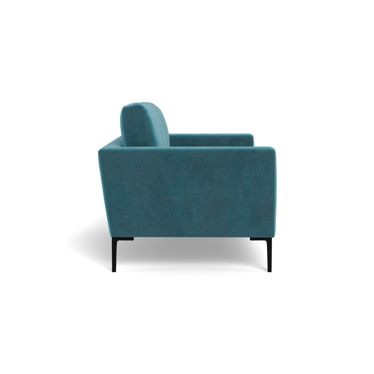 Heal's Eton 2 Seater Sofa Smart Luxe Velvet Airforce Blue Black Feet - Heal's UK Furniture – image 3