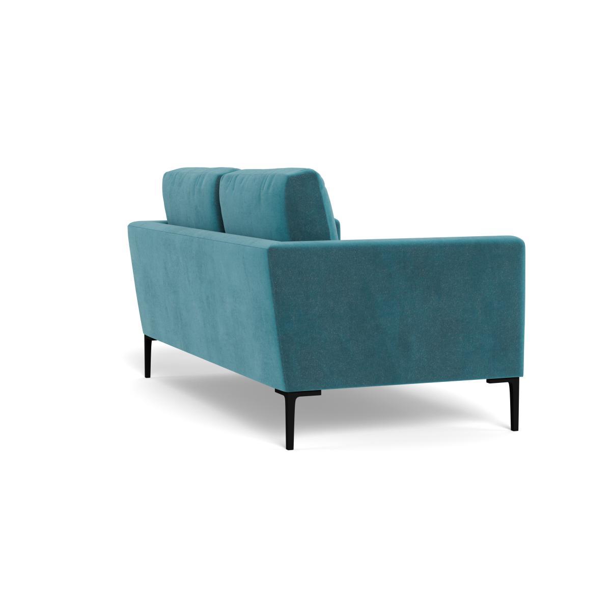 Heal's Eton 2 Seater Sofa Smart Luxe Velvet Airforce Blue Black Feet - Heal's UK Furniture – image 4