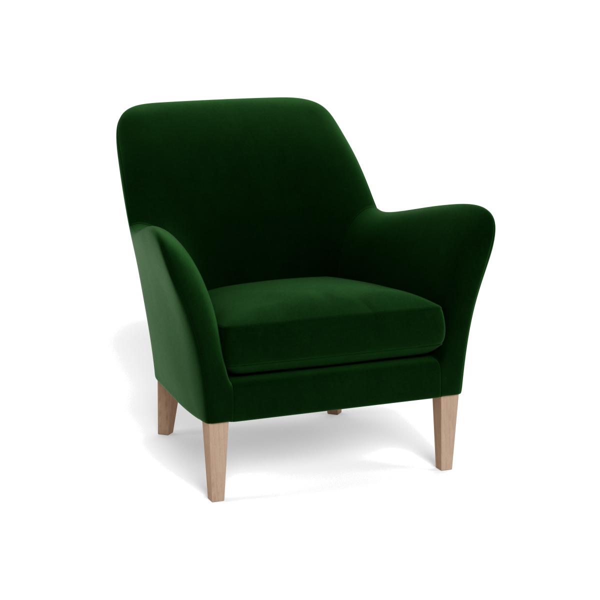 Heal's Wallis Armchair Smart Velvet Forest Natural Oak Feet – image 1