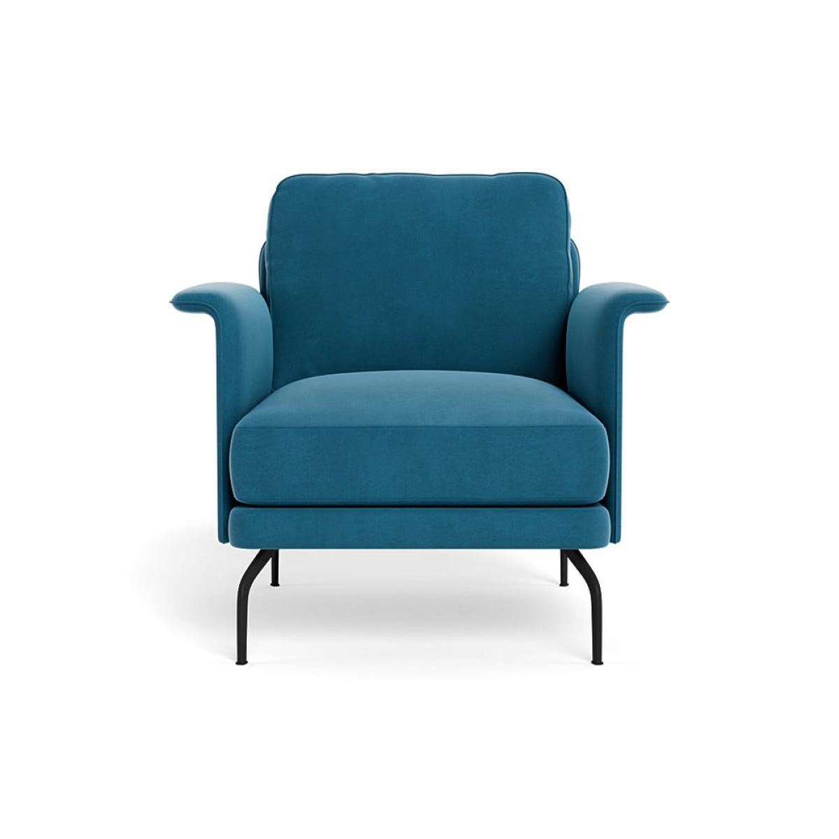 Heal's Iver Armchair Smart Velvet Ocean Black Feet – image 2