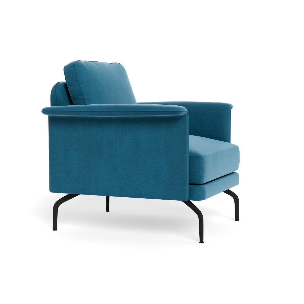 Heal's Iver Armchair Smart Velvet Ocean Black Feet – image 3