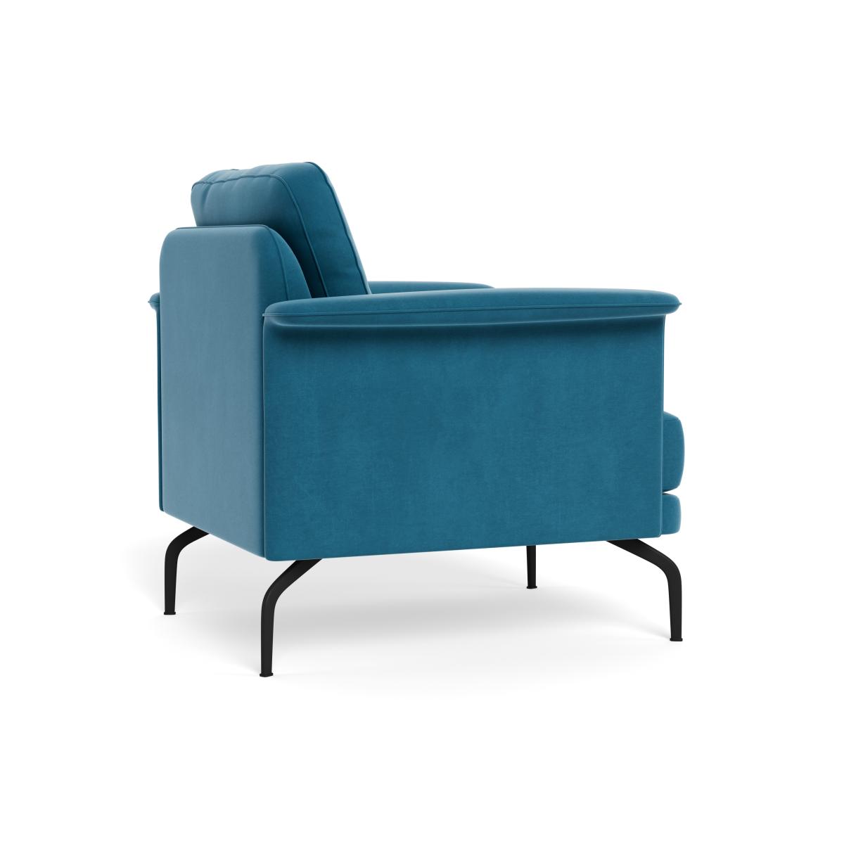 Heal's Iver Armchair Smart Velvet Ocean Black Feet – image 5