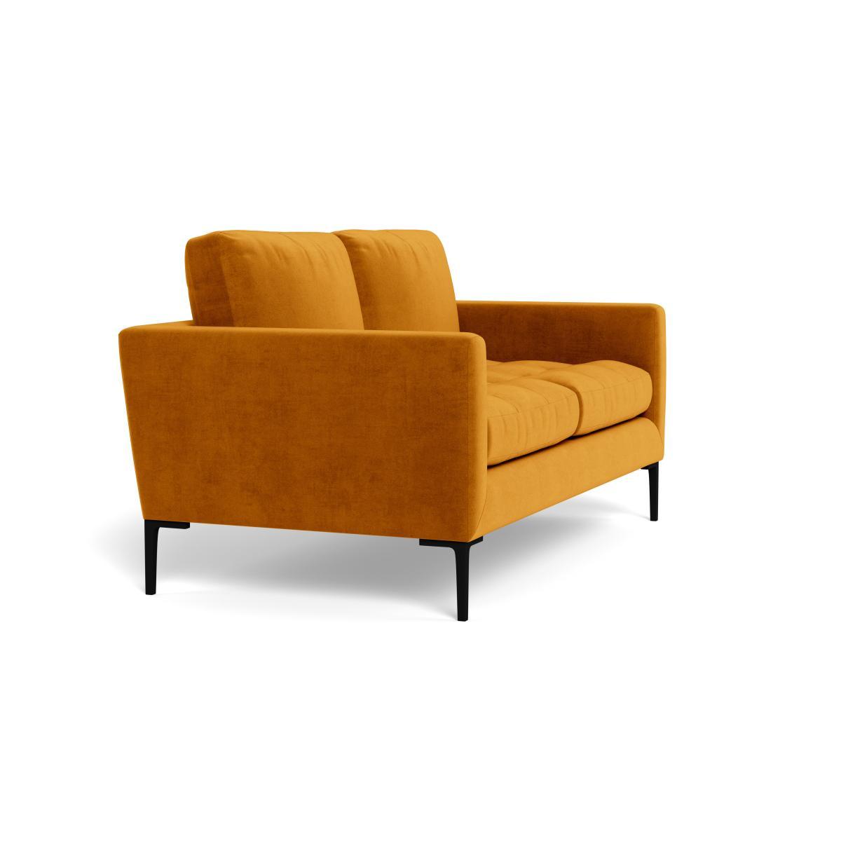 Heal's Eton 2 Seater Sofa Smart Luxe Velvet Cognac Black Feet - Heal's UK Furniture – image 2