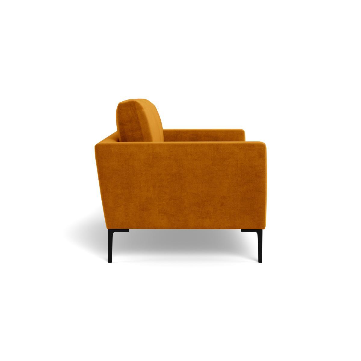 Heal's Eton 2 Seater Sofa Smart Luxe Velvet Cognac Black Feet - Heal's UK Furniture – image 3