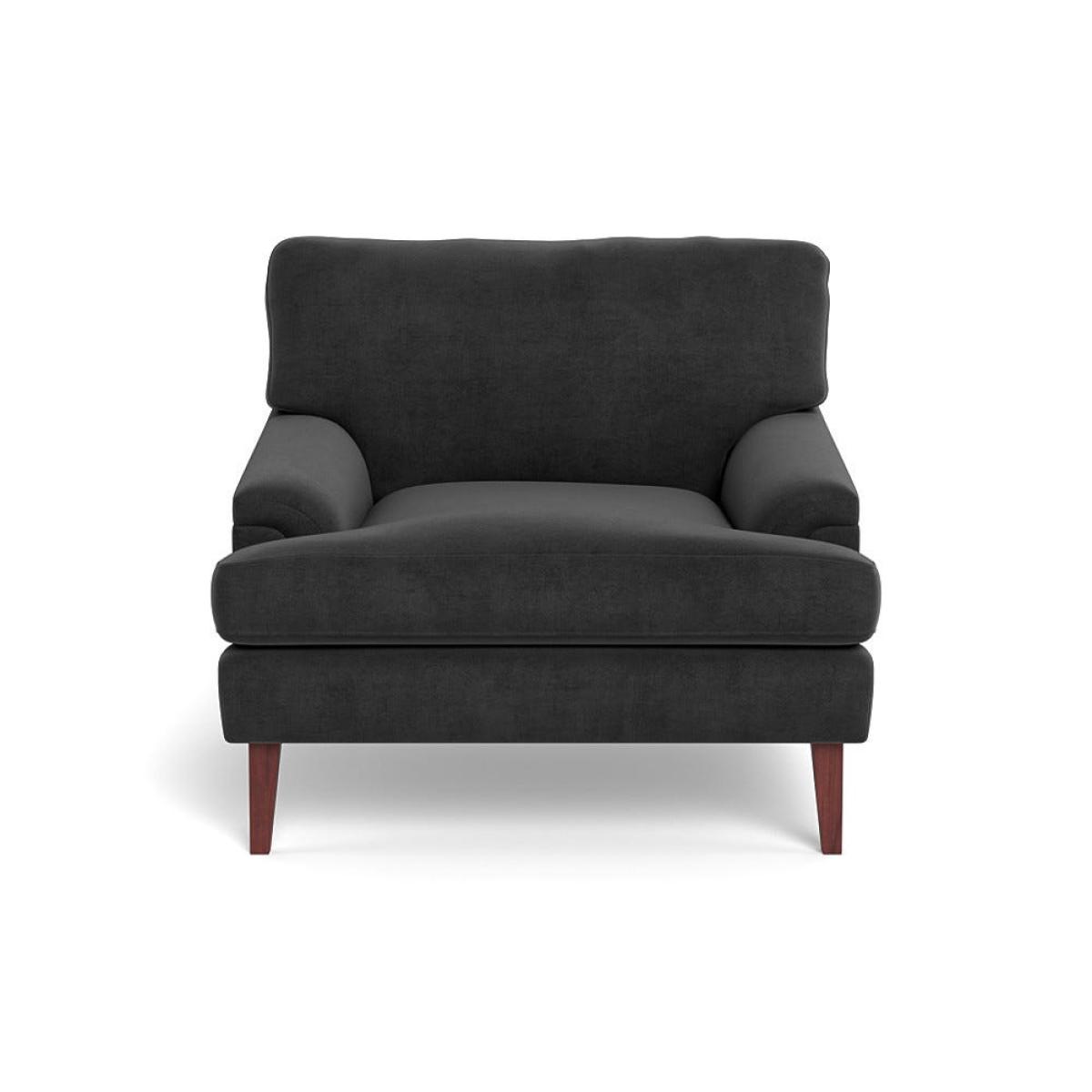 Heal's Stanton Armchair Smart Luxe Velvet Nickel Walnut Stained Feet – image 2