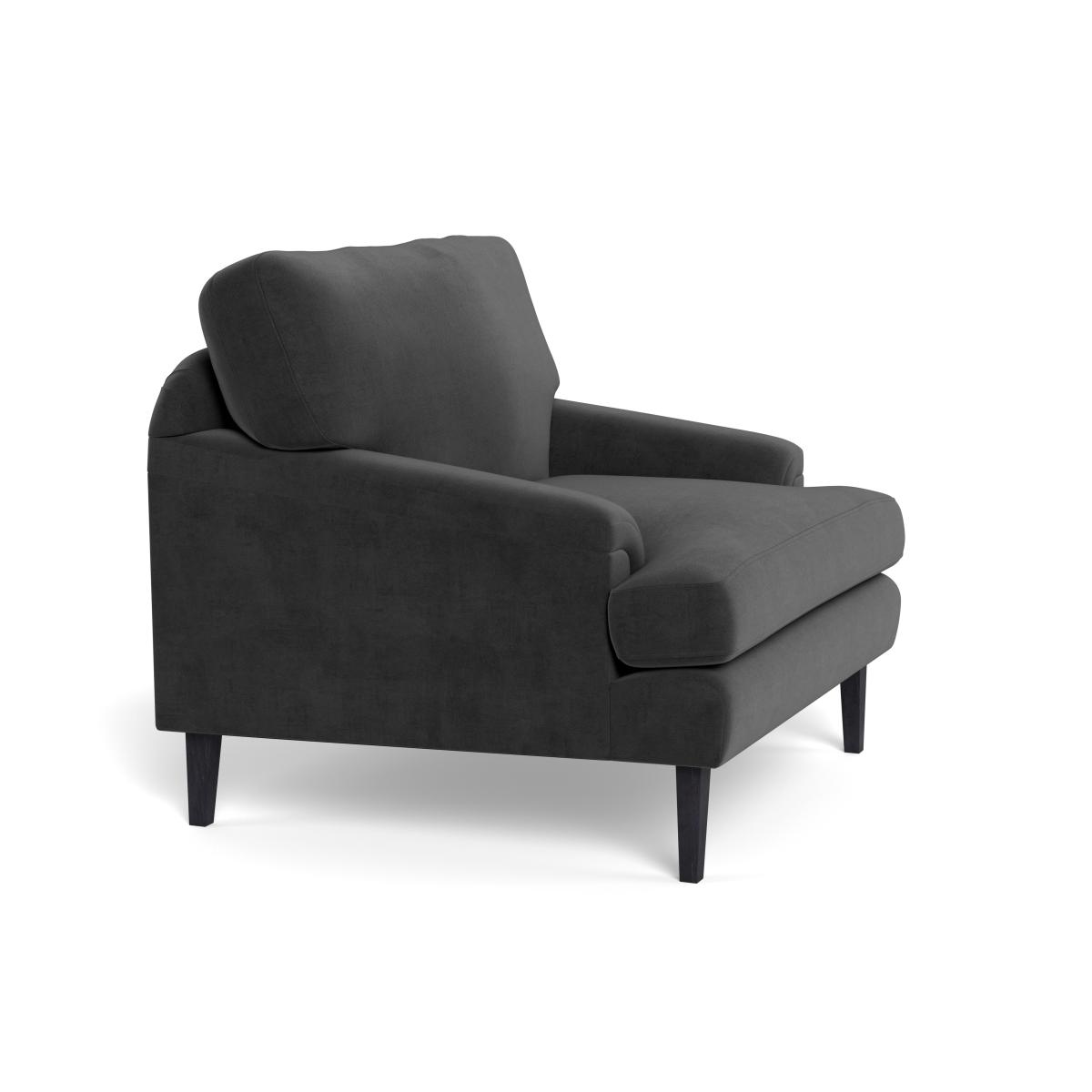 Heal's Stanton Armchair Smart Luxe Velvet Nickel Walnut Stained Feet – image 3