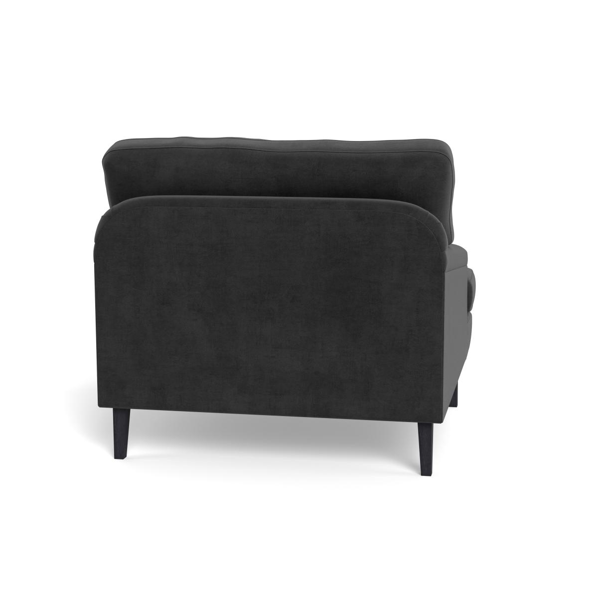 Heal's Stanton Armchair Smart Luxe Velvet Nickel Walnut Stained Feet – image 6
