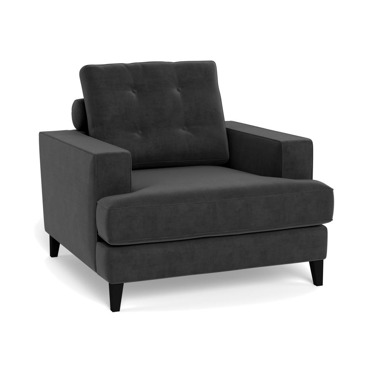 Heal's Mistral Armchair Smart Luxe Velvet Nickel Black Feet - Heal's UK Furniture – image 1