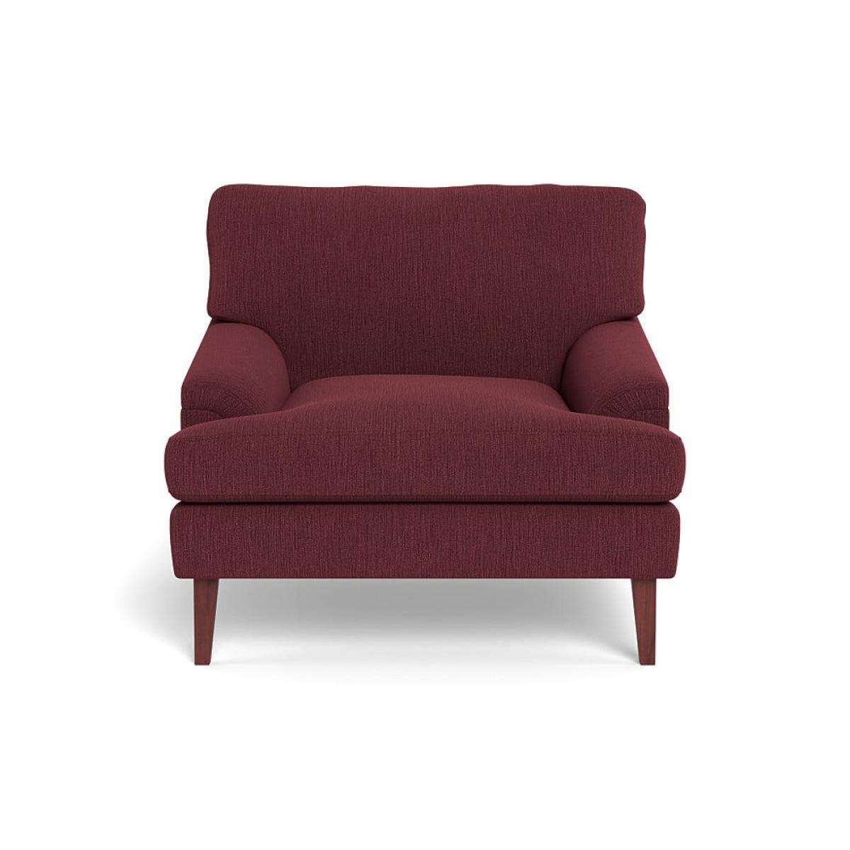 Heal's Stanton Armchair Smart Linen Mix Maroon Walnut Stained Feet – image 2