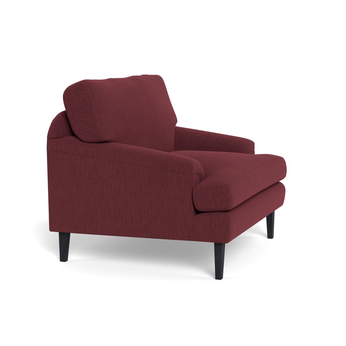 Heal's Stanton Armchair Smart Linen Mix Maroon Walnut Stained Feet – image 3