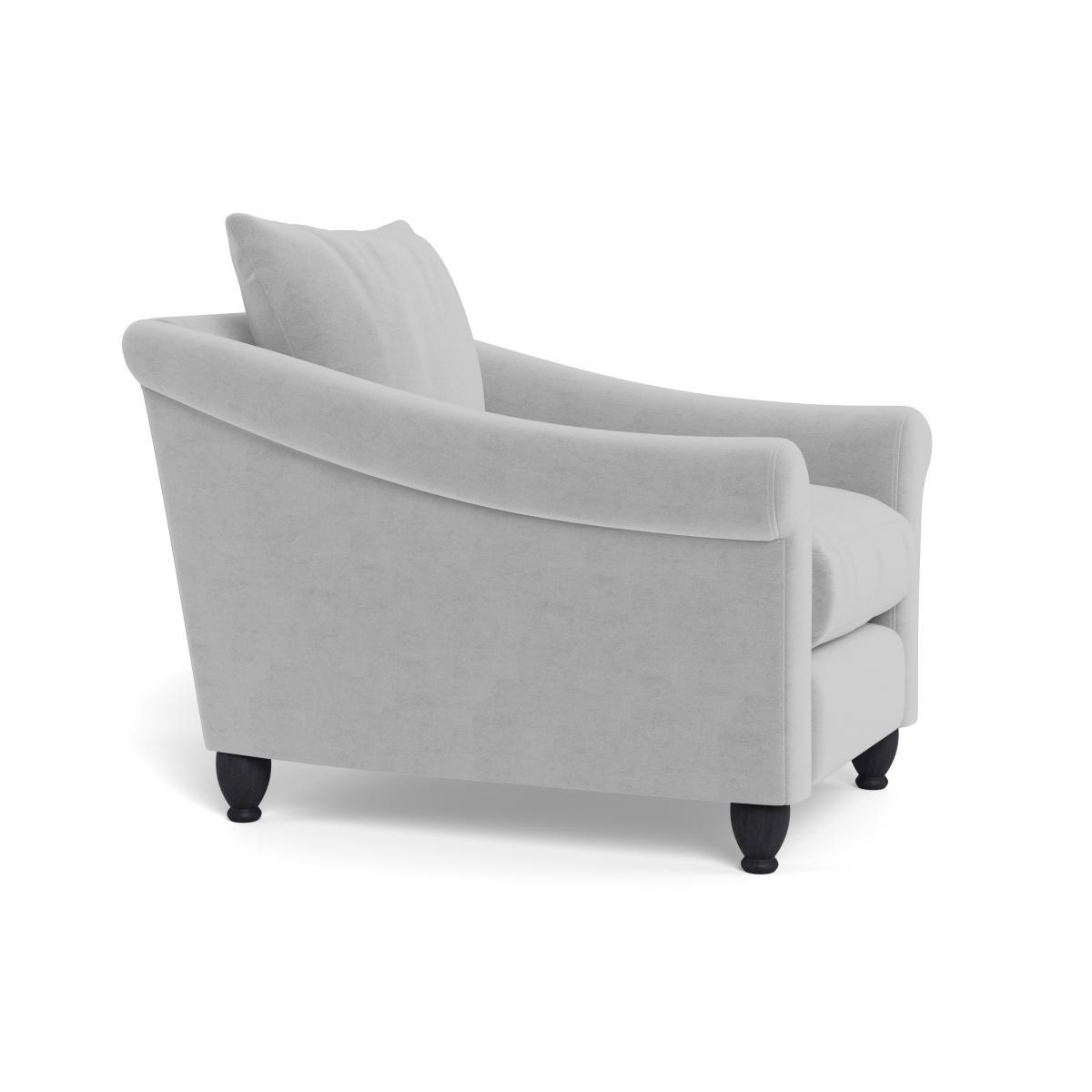 Heal's Devon Armchair Velvet Platinum Dark Brown Stain Beech Feet - Heal's UK Furniture – image 2