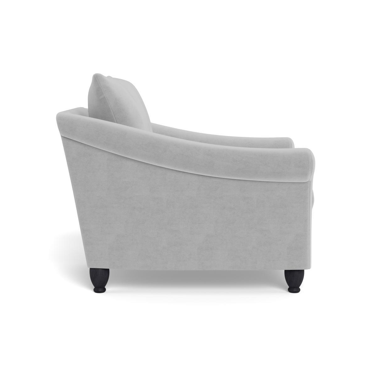 Heal's Devon Armchair Velvet Platinum Dark Brown Stain Beech Feet - Heal's UK Furniture – image 3