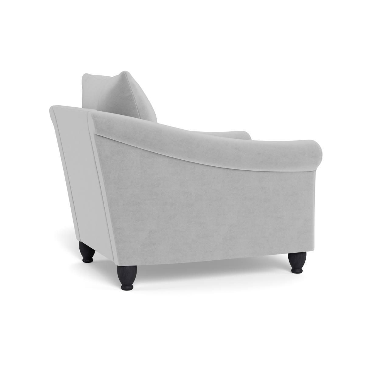 Heal's Devon Armchair Velvet Platinum Dark Brown Stain Beech Feet - Heal's UK Furniture – image 4