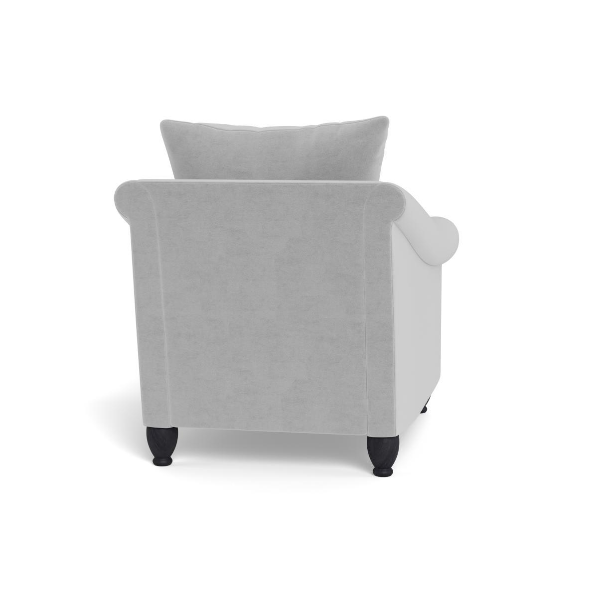 Heal's Devon Armchair Velvet Platinum Dark Brown Stain Beech Feet - Heal's UK Furniture – image 5