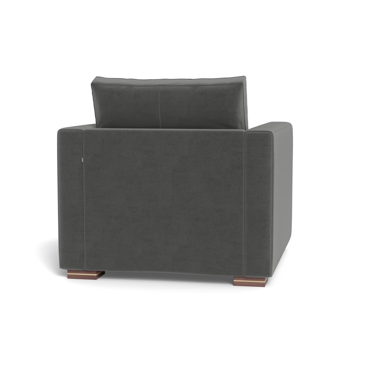 Heal's Palermo Armchair Nobilis Velvet Dolphin Brass and Walnut Feet - Heal's UK Furniture – image 5