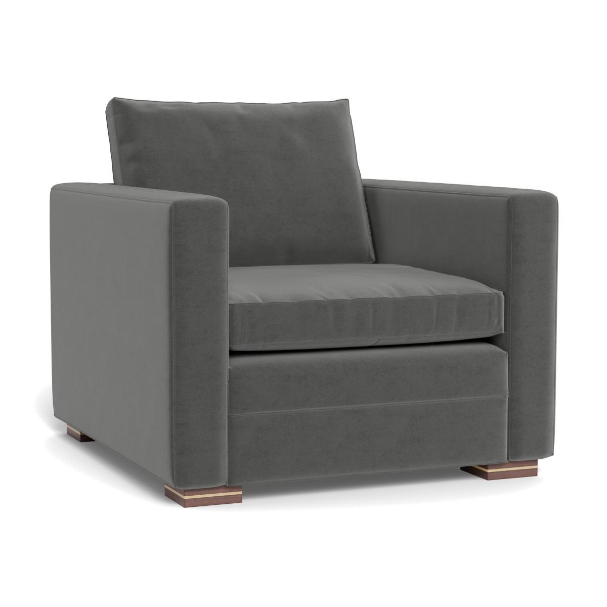 Heal's Palermo Armchair Nobilis Velvet Dolphin Brass and Walnut Feet - Heal's UK Furniture – image 1