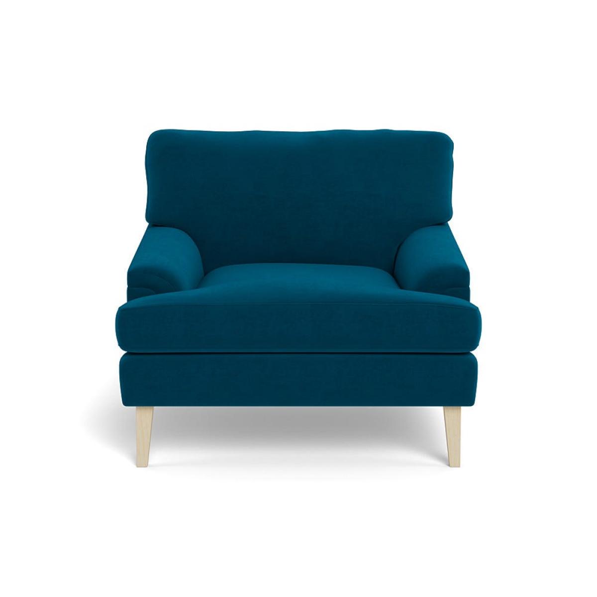 Heal's Stanton Armchair Velvet Teal Natural Feet – image 2