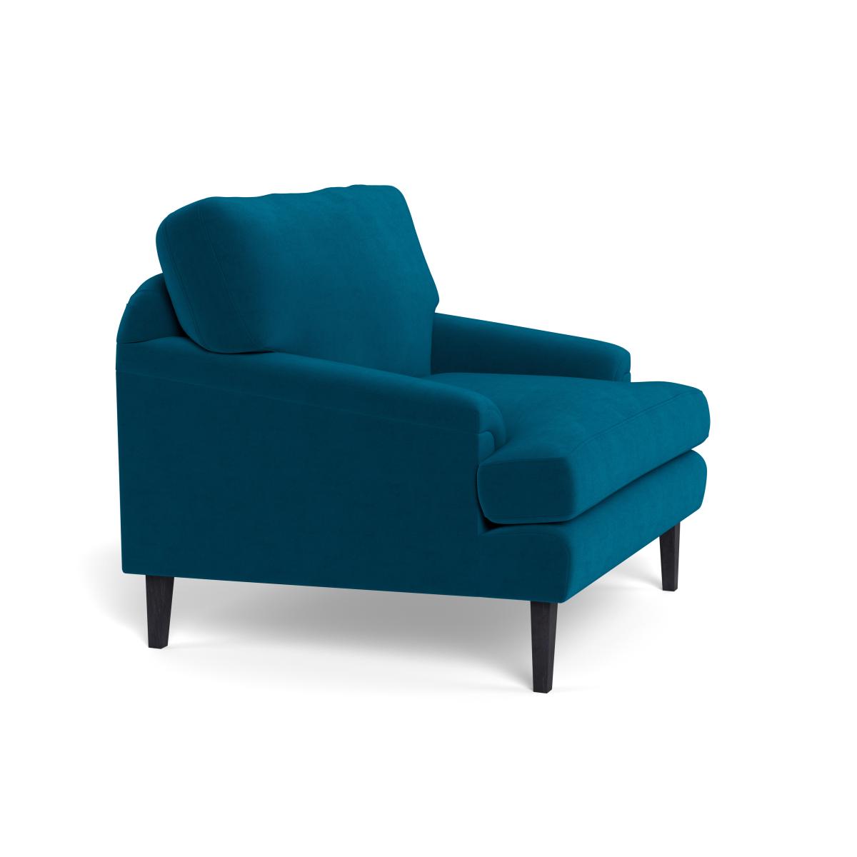 Heal's Stanton Armchair Velvet Teal Natural Feet – image 3