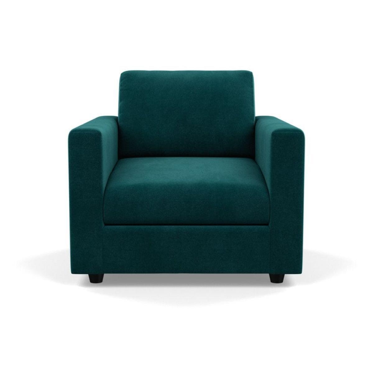 Heal's Nimbus Armchair Velvet Petrol Black Feet - Heal's UK Furniture – image 13