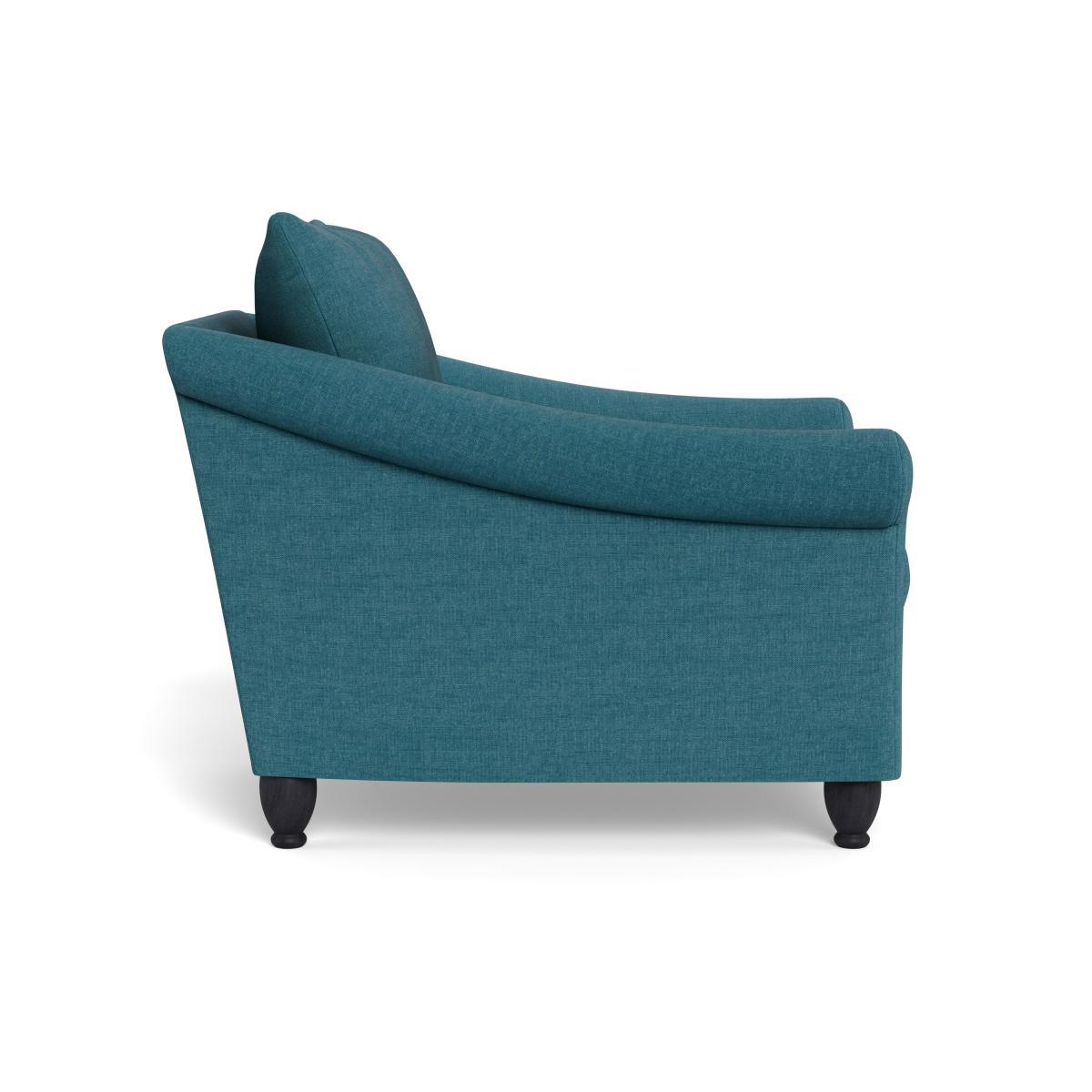 Heal's Devon Armchair Brushed Cotton Cadet Walnut Stain Beech Feet - Heal's UK Furniture – image 3