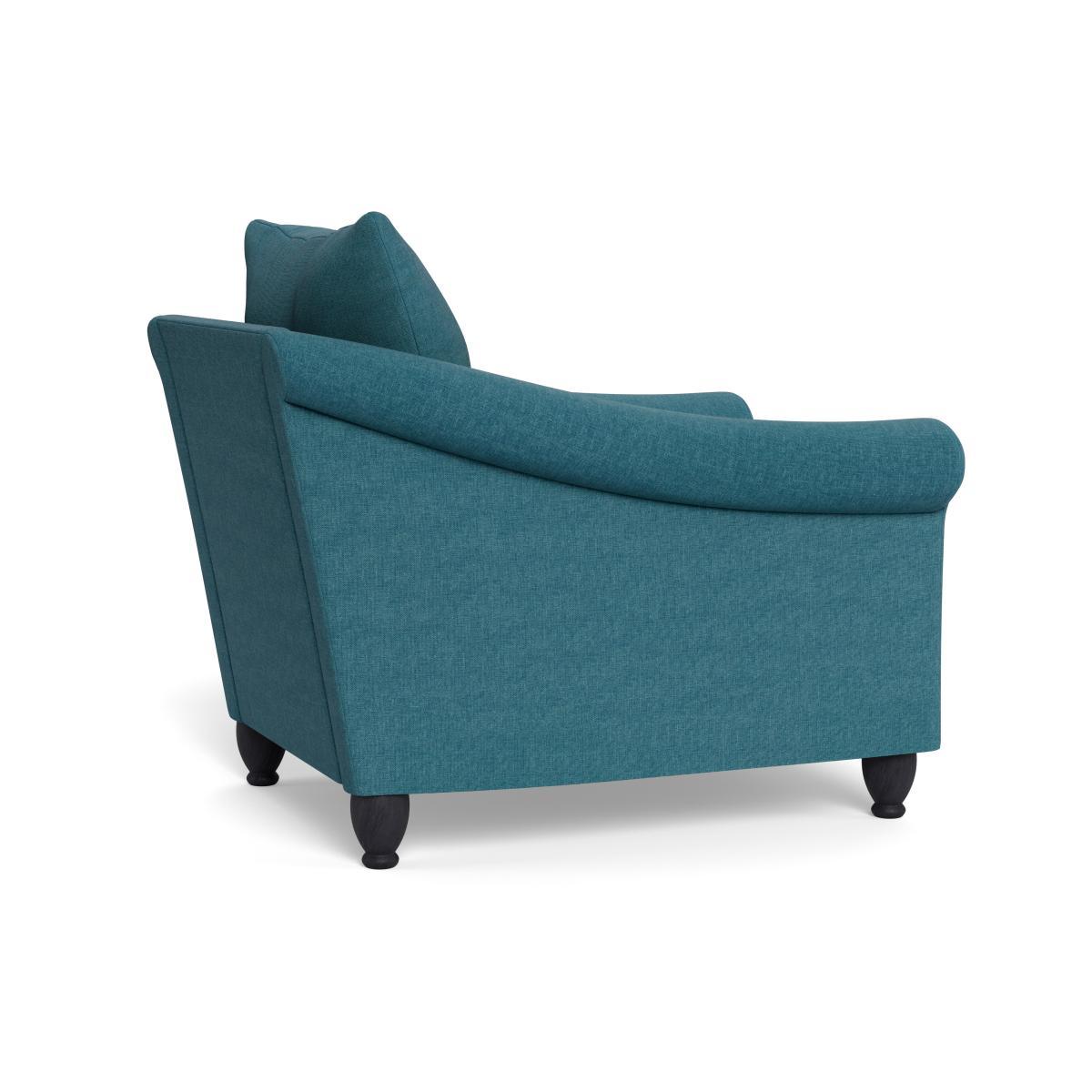 Heal's Devon Armchair Brushed Cotton Cadet Walnut Stain Beech Feet - Heal's UK Furniture – image 4