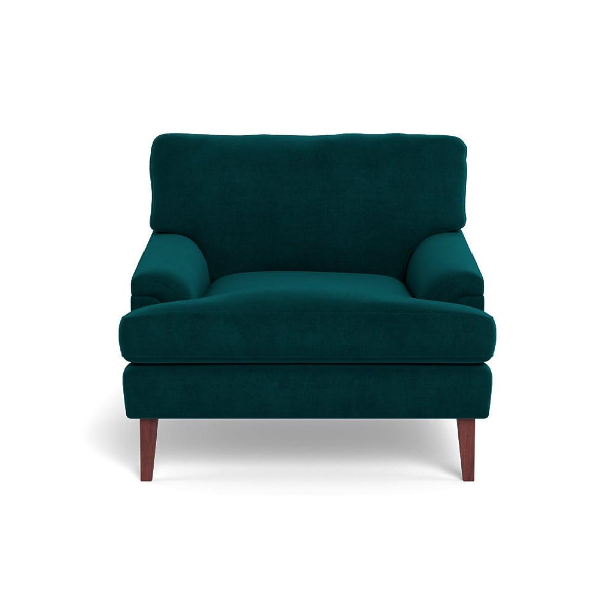 Heal's Stanton Armchair Smart Luxe Velvet Ocean Walnut Stained Feet – image 2