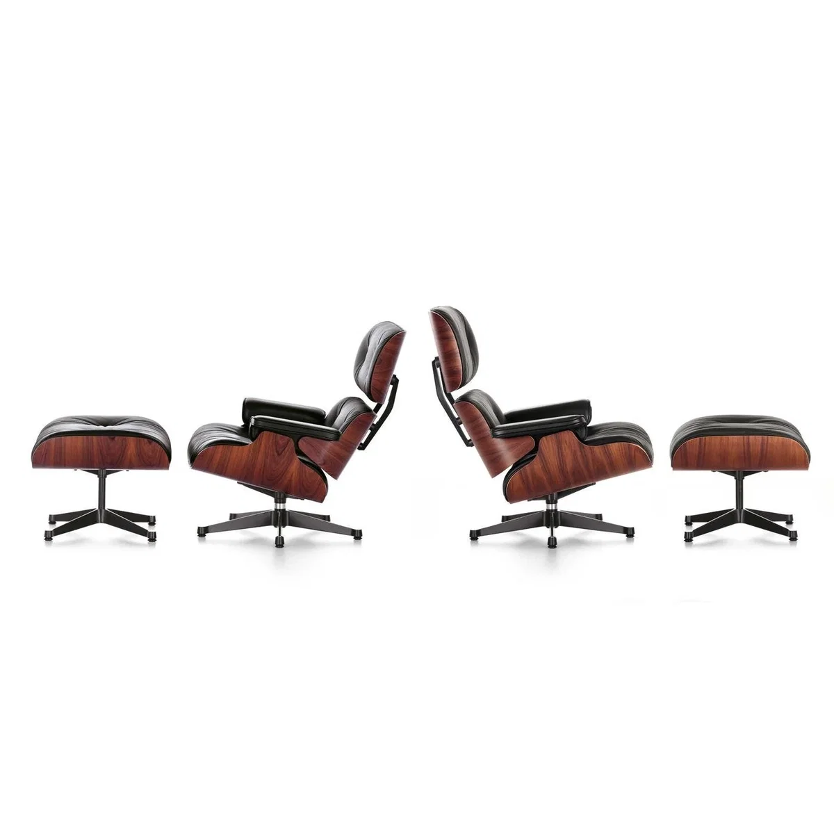 Eames Lounge Chair Santos Pal. Contemporary L50 87 Plum Polished Black Base 04 – image 3