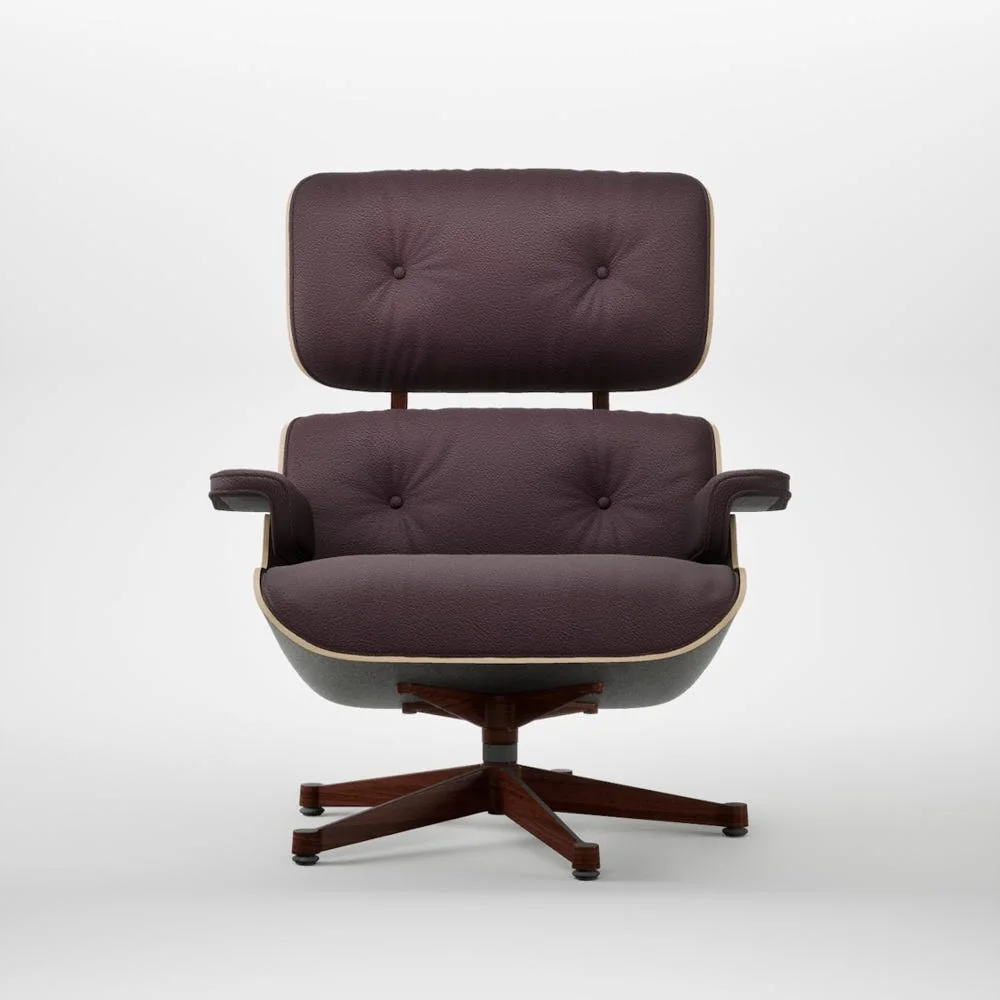 Eames Lounge Chair Santos Pal. Contemporary L50 87 Plum Polished Black Base 04 – image 8