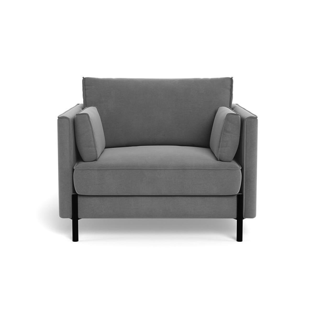 Heal's Tortona Armchair Smart Velvet Mercury Black Feet – image 2