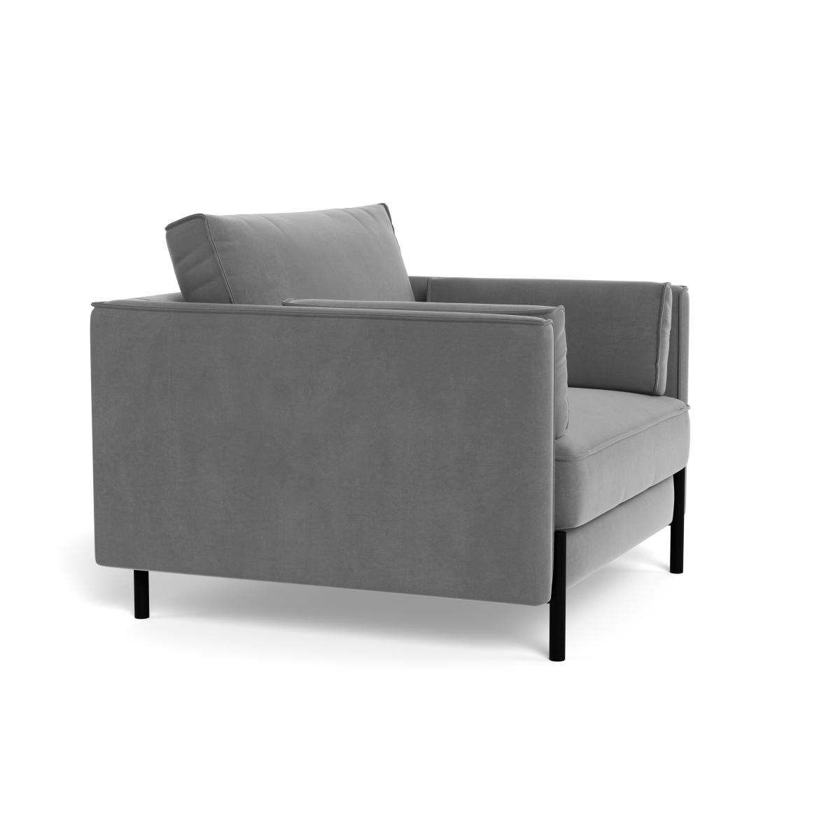 Heal's Tortona Armchair Smart Velvet Mercury Black Feet – image 3